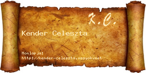 Kender Celeszta névjegykártya